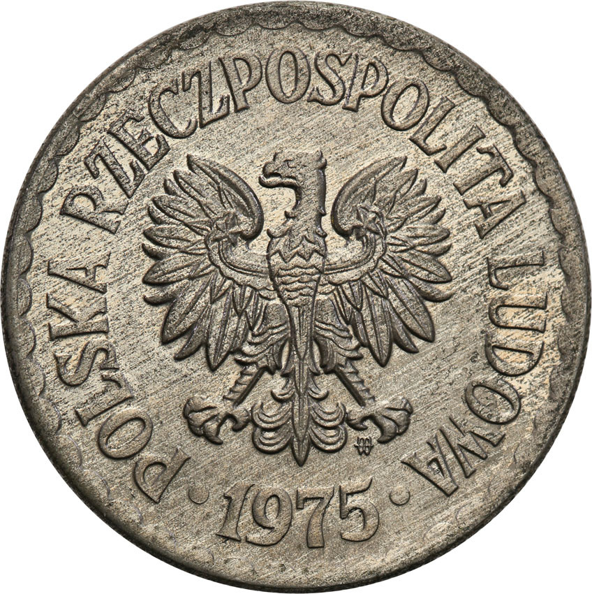 PRL. PRÓBA Miedzionikiel 1 złoty 1975 bez napisu PRÓBA